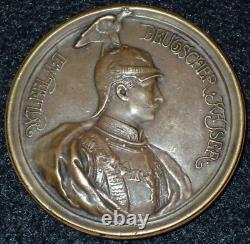 WWI Imperial German Prussian Kaiser Wilhelm II Cased Nonportable Bronze Medal VR
