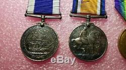 WWI Royal Navy Disting Srvc Medal Set WORLD WAR HMS HAREBELL L. F. Hannaford 8724