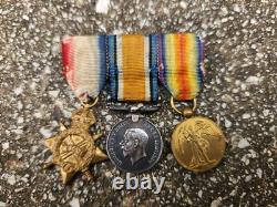WWI Royal Navy HMS Minotaur Jutland Medal Group Trio w Minis