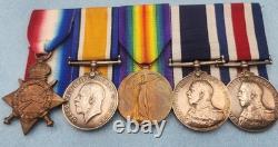 WWI Royal Navy Naval Good Shooting Medal Group of 5 medals