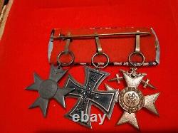 WWI WW1 german Iron cross Bavarian 3 place medal parade group imperial german