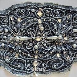 Women belt italian brand rhinestone royal crystals jeans macrame beads sequins 1