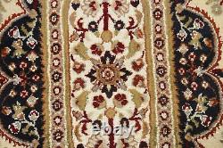 Wool/ Silk Royal-Tebriz Oriental Vegetable Dye Runner Rug Hand-knotted IVORY 3x8