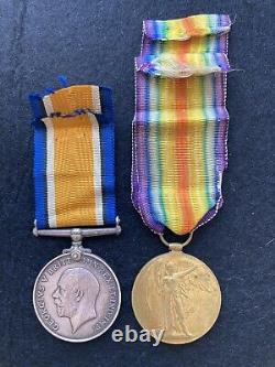 World War 1 British War & Victory Medal-Pte J D Jones Royal Welsh Fusiliers KIA