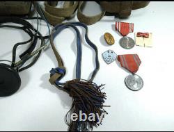 World war 2 original imperial japanese set receiver & medal & water bottle & bag
