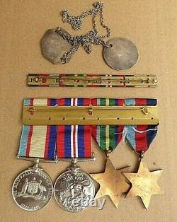 Ww11 R. A. A. F Royal Australian Air Force Medal Group Of 4, Dog Tags & Ribbon Bar
