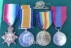 Ww1 1914/15 Star Medal Trio & Imperial Service Medal Royal Garrison Artillery