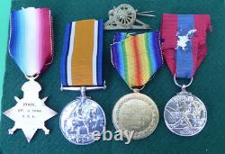 Ww1 1914/15 Star Medal Trio & Imperial Service Medal Royal Garrison Artillery