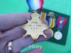 Ww1 1914/15 Star Medal Trio & Imperial Service Medal Royal Garrison Artillery