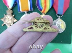 Ww1 1914/15 Star Medal Trio & Imperial Service Medal Royal Garrison Artillery