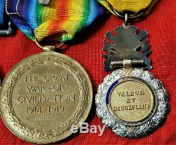 Ww1 British Army 1914-15 Star Medal Trio & Badges Royal West Kent Regiment