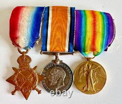 Ww1 British Medal Trio Period Mounted With Original Ribbons. Royal Fusiliers