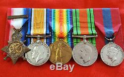 Ww1 British Navy Royal Marine Brigade Defence Atwerp Medal Group Ch16049 Evans