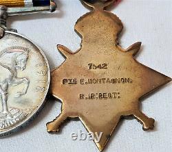 Ww1 Died Wounds Battle Somme Medal Group 7542 Montagnon Royal Irish Regiment