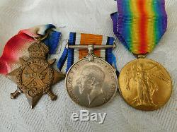 Ww1 World War One Royal Engineers Regiment 1914 Mons Star Medal Trio Brown