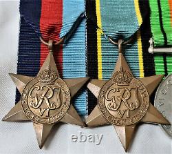 Ww2 British Royal Air Force Medal Group Ribbon Bar & Pilots Wing Badge Raf