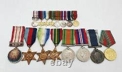 Ww2 British Royal Navy Medal Group + Miniatures G. Watts Hms Renown