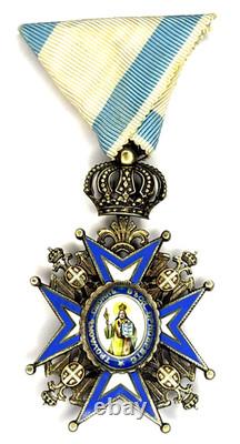 Yugoslavia Order of St Sava V Class Silver Gilt Enamel Medal Decoration