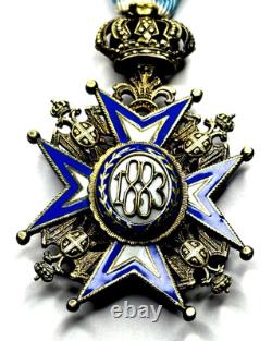 Yugoslavia Order of St Sava V Class Silver Gilt Enamel Medal Decoration