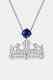 Zircon Lab-Grown Sapphire Crown Shape Pendant Necklace