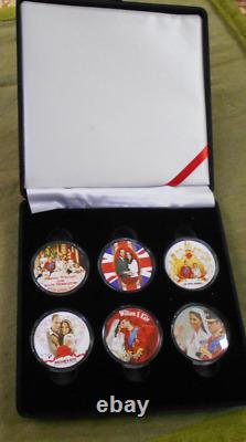 #c41. Boxed Set(6) 2011 Royal Wedding Medals Prince William & Kate Middleton
